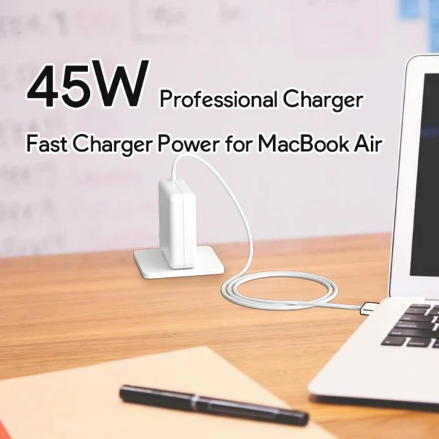 Alt view image 2 of 5 - 45W Mag2 T-tip Laptop Power Adapter Magnetic Mac Book Air Charger Compatible with 11-inch & 13-inch Mac Book Air, Released After Mid 2012, 2012-2017 Models