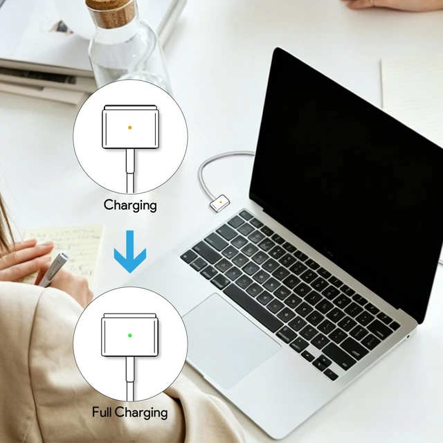 Alt view image 5 of 5 - 45W Mag2 T-tip Laptop Power Adapter Magnetic Mac Book Air Charger Compatible with 11-inch & 13-inch Mac Book Air, Released After Mid 2012, 2012-2017 Models