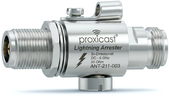 Main image of ProGrade 230V Coaxial Lightning Arrester - N-Female/N-Female 0 to 6 GHz Gas Discharge Tube - For 4G, LTE, 5G, 900 MHz, LoRaWAN, Helium, SDR and Other Outside Antennas - ANT-211-003