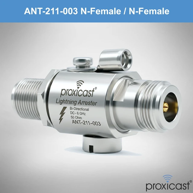 Alt view image 2 of 7 - ProGrade 230V Coaxial Lightning Arrester - N-Female/N-Female 0 to 6 GHz Gas Discharge Tube - For 4G, LTE, 5G, 900 MHz, LoRaWAN, Helium, SDR and Other Outside Antennas - ANT-211-003