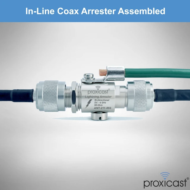 Alt view image 5 of 7 - ProGrade 230V Coaxial Lightning Arrester - N-Female/N-Female 0 to 6 GHz Gas Discharge Tube - For 4G, LTE, 5G, 900 MHz, LoRaWAN, Helium, SDR and Other Outside Antennas - ANT-211-003