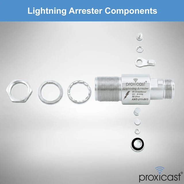 Alt view image 6 of 7 - ProGrade 230V Coaxial Lightning Arrester - N-Female/N-Female 0 to 6 GHz Gas Discharge Tube - For 4G, LTE, 5G, 900 MHz, LoRaWAN, Helium, SDR and Other Outside Antennas - ANT-211-003
