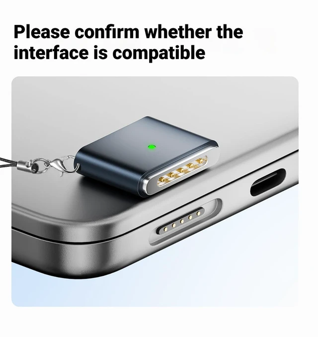 Alt view image 5 of 7 - USB-C to Mags 3 Adapter Compatible with Apple MacBook, MagSafe 3 T-Tip Magnetic Charging Converter (Starlight, Air (M1/M2/M3/M4))