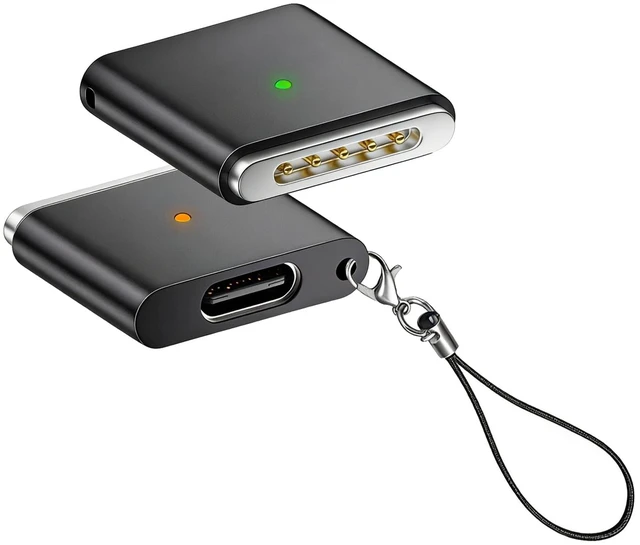Main image of USB-C to Mags 3 Adapter Compatible with Apple MacBook, MagSafe 3 T-Tip Magnetic Charging Converter (Black, Air (M1/M2/M3/M4))