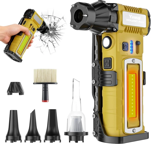 Main image of Compressed Air Duster,180000RPM 8000mAh, 7-in-1 Cordless Rechargeable Dust Blower with LED Light & Emergency SOS, Air Duster for Computer PC Keyboard Car Cleaning, BBQ Blower Inflator Pump Tech