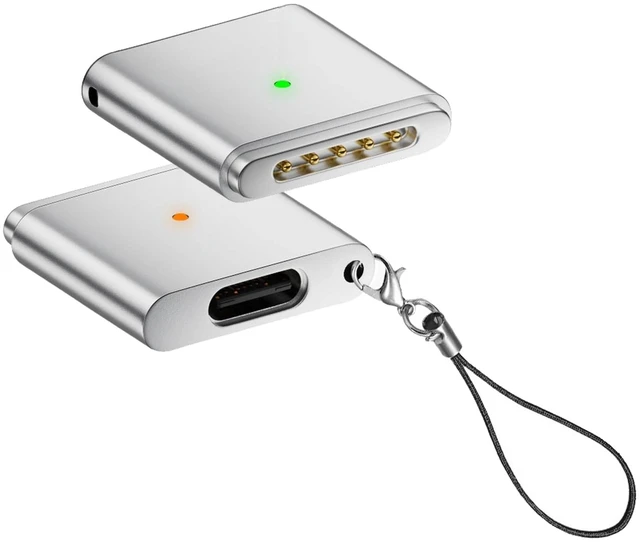 Main image of USB-C to Mags 3 Adapter Compatible with Apple MacBook, MagSafe 3 T-Plug Magnetic Charging Converter (Silver, Air (M1/M2/M3/M4))