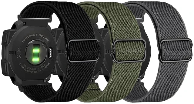 Main image of 3 Packs Stretchy Nylon Bands Compatible with Garmin Instinct/Instinct 2 Solar/Instinct 3 45mm, 22mm Sport Breathable Wristband for Garmin Instinct Tactical/Solar/Tide/Esports