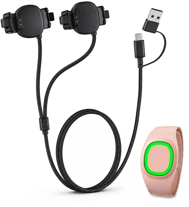 Main image of Compatible with MagicBand+ Charger 2-in-1, Nylon-Braided USB-C & USB-A 2ft Charger for Disney MagicBand+, 2 Charging Heads, Replacement Travel Charge, for Magic Band Plus Watch Charging Cable