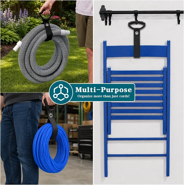 Alt view image 7 of 7 - Extension Cord Holder, 22" Heavy-Duty Storage Straps with 6 Pack Wrap & Hang, Tangle-Fre, Reusable, Adjustable, Hook & Loop, Assorted Sizes, Cable Organizer For Warehouse, Garage, Workshop