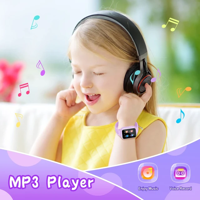 Alt view image 5 of 7 - Smart Watch for Kids, Gift for Girls Age 6-12, 24 Puzzle Games HD Touchscreen Kids Watches with MP3 Music Video Pedometer Flashlight 12/24 hr Educational Toys for 7 8 9 10 Year Old Girl