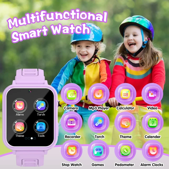Alt view image 2 of 7 - Smart Watch for Kids, Gift for Girls Age 6-12, 24 Puzzle Games HD Touchscreen Kids Watches with MP3 Music Video Pedometer Flashlight 12/24 hr Educational Toys for 7 8 9 10 Year Old Girl