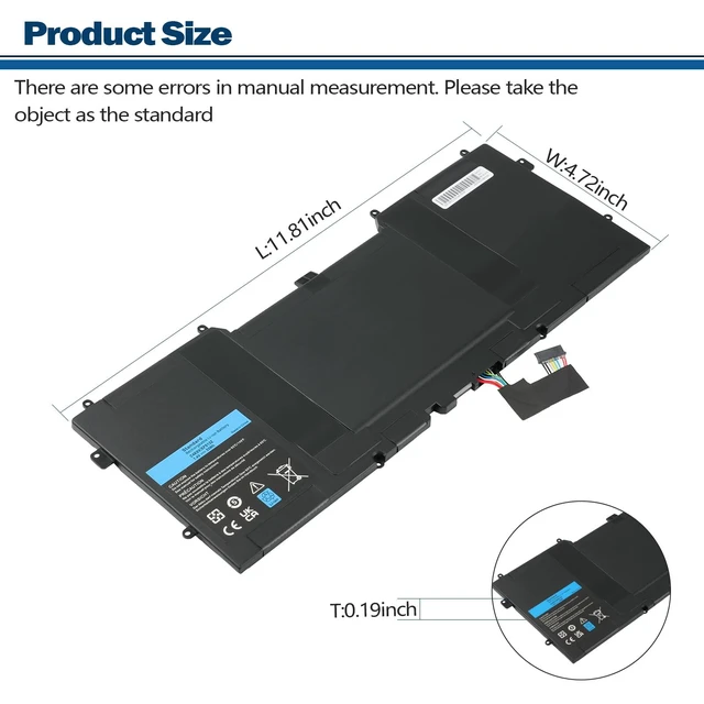 Alt view image 3 of 7 - 55Wh C4K9V Battery for Dell XPS 12 9Q33 -L221X 13 9333 Ultrabook13 7.4V Compatible with XPS13 13-L321X 13-L322X XPS L321X L322X Series 3H76R 489XN PKH18