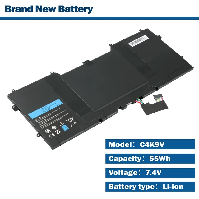 Alt view image 2 of 7 - 55Wh C4K9V Battery for Dell XPS 12 9Q33 -L221X 13 9333 Ultrabook13 7.4V Compatible with XPS13 13-L321X 13-L322X XPS L321X L322X Series 3H76R 489XN PKH18