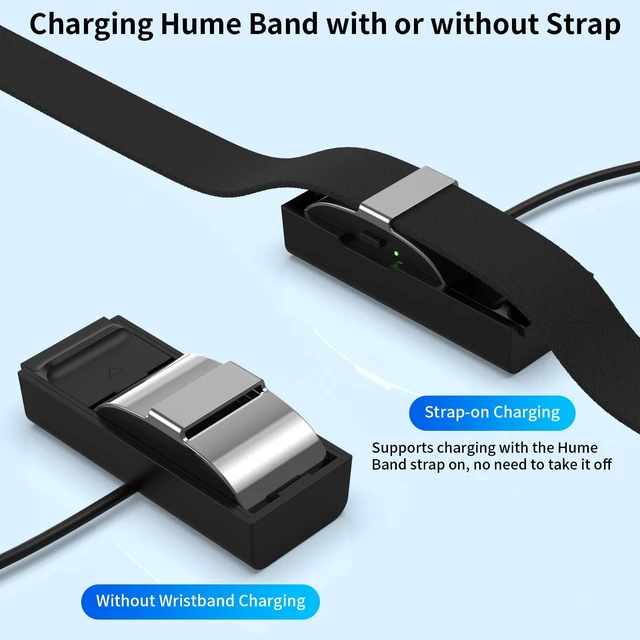 Alt view image 3 of 6 - Charging Dock Compatible with Hume Band Charger 1.0 USB-A + USB-C 2Packs Replacement Humehealth Band Charger with 1.0m USB-C Cable for Hume Health Bands Fitness Tracker