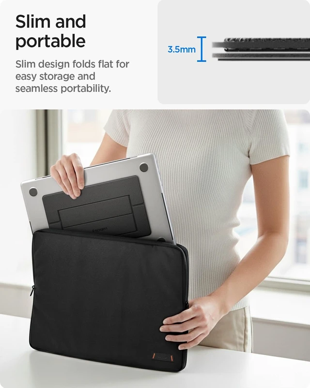 Alt view image 4 of 7 - Slim Fold Laptop Stand Foldable Portable Ergonomic Angle Lift Anti-Slip for MacBook Neo, MacBook Air, MacBook Pro 11"-16" & More