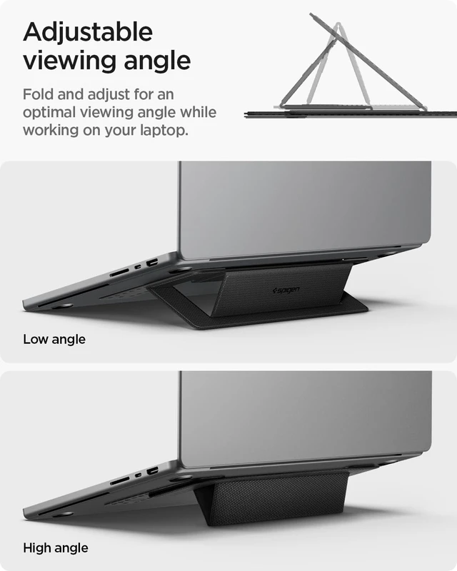 Alt view image 5 of 7 - Slim Fold Laptop Stand Foldable Portable Ergonomic Angle Lift Anti-Slip for MacBook Neo, MacBook Air, MacBook Pro 11"-16" & More