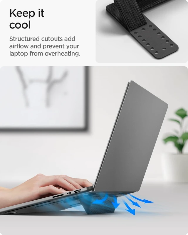 Alt view image 6 of 7 - Slim Fold Laptop Stand Foldable Portable Ergonomic Angle Lift Anti-Slip for MacBook Neo, MacBook Air, MacBook Pro 11"-16" & More