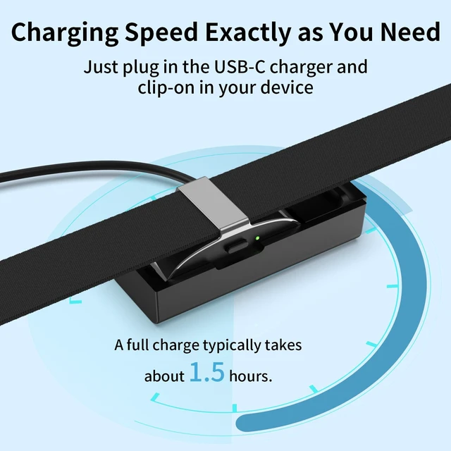Alt view image 5 of 6 - Charging Dock Compatible with Hume Band Charger 1.0 USB-A + USB-C 2Packs Replacement Humehealth Band Charger with 1.0m USB-C Cable for Hume Health Bands Fitness Tracker