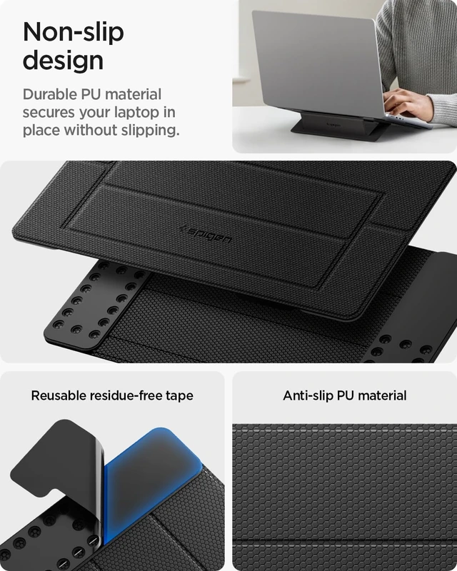 Alt view image 7 of 7 - Slim Fold Laptop Stand Foldable Portable Ergonomic Angle Lift Anti-Slip for MacBook Neo, MacBook Air, MacBook Pro 11"-16" & More