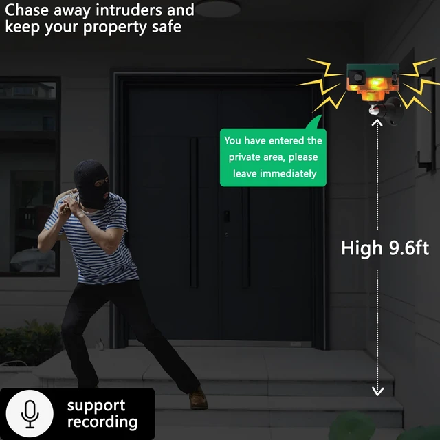 Alt view image 4 of 7 - Solar Outdoor Motion Sensor Alarm: Dog Barking&Gunshot Sound, 129db Loud Siren, Support Recording, 13 Kinds of Sound Strobe Light with USB, Say Goodbye to Unwanted Intruders (2 Pack)