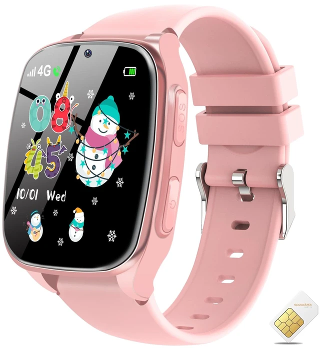 Main image of 4G Kids Smart Watch - Smartwatch for Kids with SIM Card, SOS Call Camera Video Alarm Stopwatch AudioBook Music Games Pedometer Gift Toys for 4-12 Years Old Boys and Girls(Pink)