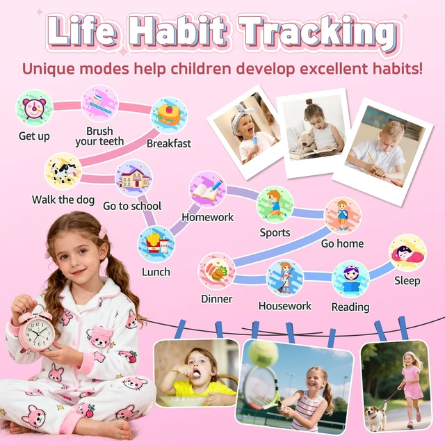 Alt view image 4 of 7 - 4G Kids Smart Watch - Smartwatch for Kids with SIM Card, SOS Call Camera Video Alarm Stopwatch AudioBook Music Games Pedometer Gift Toys for 4-12 Years Old Boys and Girls(Pink)
