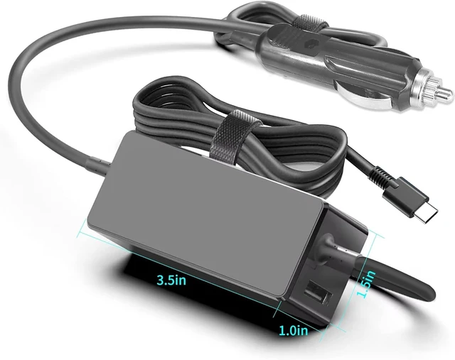 Alt view image 6 of 6 - 100W PD USB C Car Charger for Laptops, Compatible with Dell XPS/Latitude Precision, Lenovo ThinkPad Yoga IdeaPad, HP EliteBook Spectre, MacBook Pro Air, LG Gram and Chromebook, Fast Charging Adapter