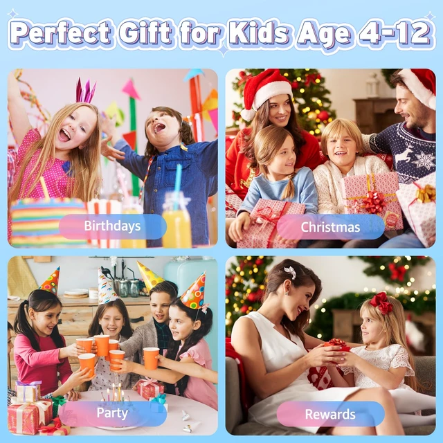 Alt view image 7 of 7 - 4G Kids Smart Watch - Smartwatch for Kids with SIM Card, SOS Call Camera Video Alarm Stopwatch AudioBook Music Games Pedometer Gift Toys for 4-12 Years Old Boys and Girls (Blue)