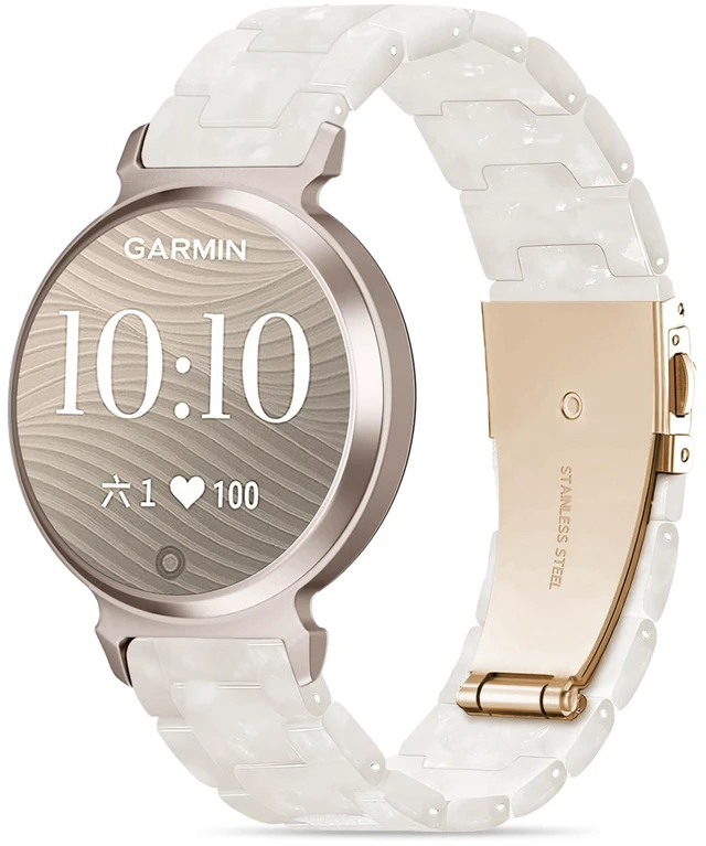 Main image of Compatible with Garmin Lily 2 Active Watch Band Resin, 14mm Wristband Bracelet Replacement Strap for Lily 2/2 Classic/2 Active Smart Watch Accessory for Women with Stainless Steel Buckle