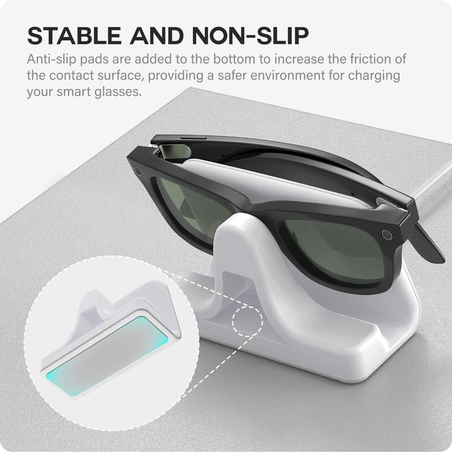 Alt view image 4 of 7 - Charging Stand & Cable Compatible with Ray-Ban Meta (Gen 1 2) Smart Glasses, USB-C