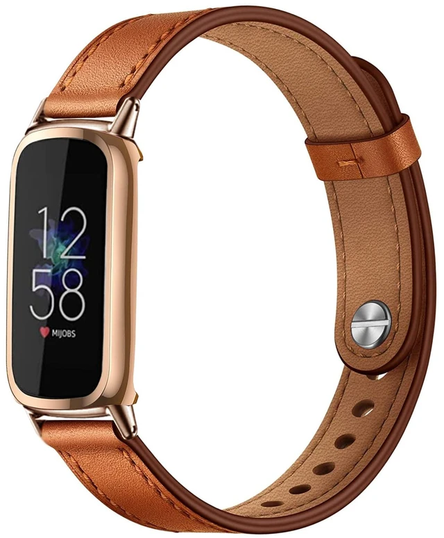 Main image of Elegant Slim Leather Bands Compatible with Fitbit Luxe Strap Wristband, Soft,Bracelet,Replacement,for Fitbit Luxe Fitness and Wellness Tracker,Women