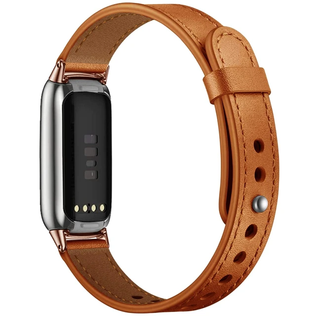 Alt view image 2 of 6 - Elegant Slim Leather Bands Compatible with Fitbit Luxe Strap Wristband, Soft,Bracelet,Replacement,for Fitbit Luxe Fitness and Wellness Tracker,Women