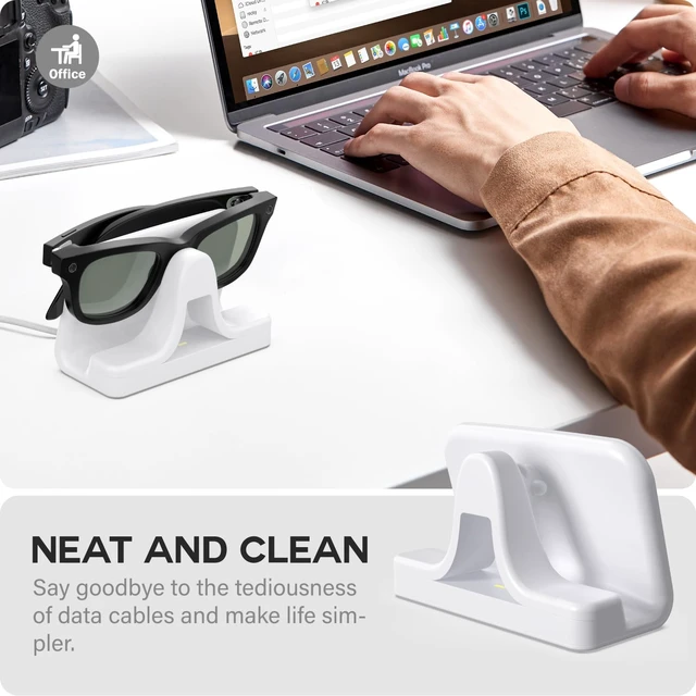 Alt view image 7 of 7 - Charging Stand & Cable Compatible with Ray-Ban Meta (Gen 1 2) Smart Glasses, USB-C