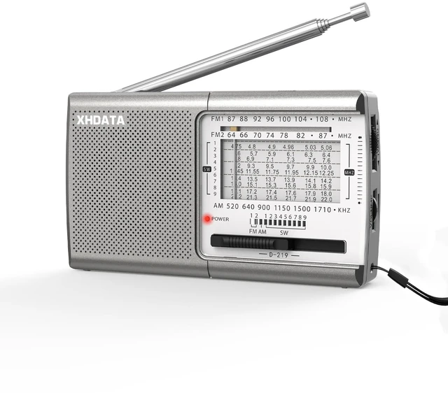 Main image of D219 Radios Portable Am Fm with Strong Reception Compact Design, Small Battery Operated Transistor Radio(AA) Clear Sound Speaker Earphone Jack Ideal Gifts for Elder, Family, Outdoor, Silver