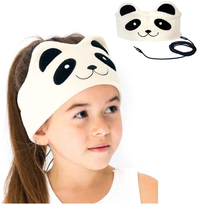 Main image of Over The Ear Headband Headphones - Kids Headphones Volume Limited with Thin Speakers & Super Soft Fleece Headband - Ivory Panda