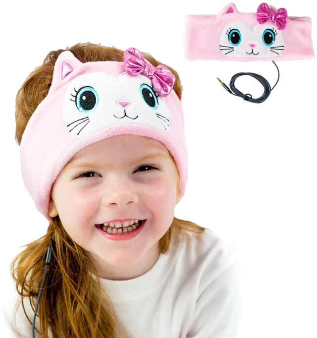 Main image of Over The Ear Headband Headphones - Kids Headphones Volume Limited with Thin Speakers & Super Soft Fleece Headband - Pink Kitty