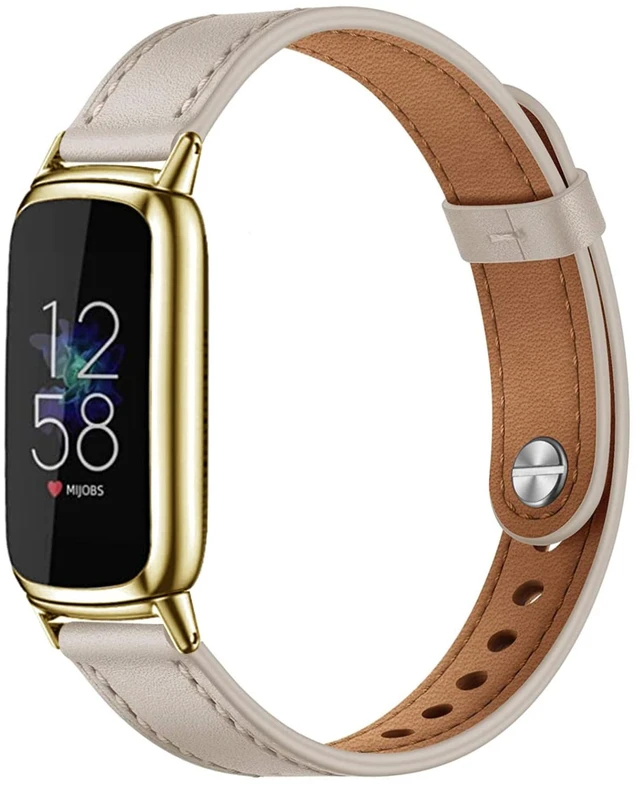 Main image of Elegant Slim Leather Bands Compatible with Fitbit Luxe Strap Wristband, Soft,Bracelet,Replacement,for Fitbit Luxe Fitness and Wellness Tracker,Women