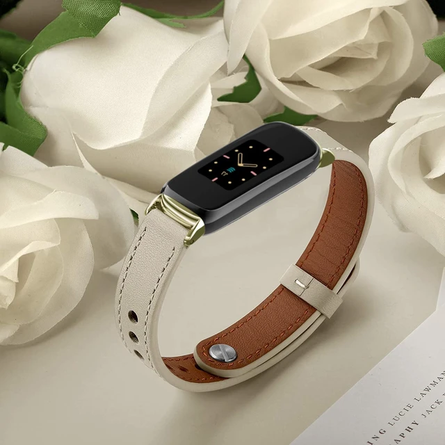 Alt view image 5 of 7 - Elegant Slim Leather Bands Compatible with Fitbit Luxe Strap Wristband, Soft,Bracelet,Replacement,for Fitbit Luxe Fitness and Wellness Tracker,Women