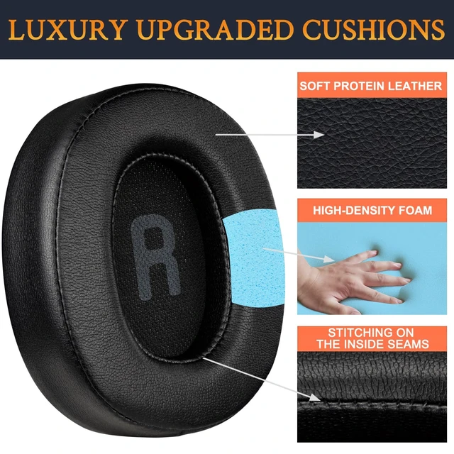 Alt view image 4 of 7 - Earpads for JBL Tune 760NC, Tune 770NC - Black for JBL Tune(700BT/710BT/720BT/750BTNC/760NC/770NC) Headphones