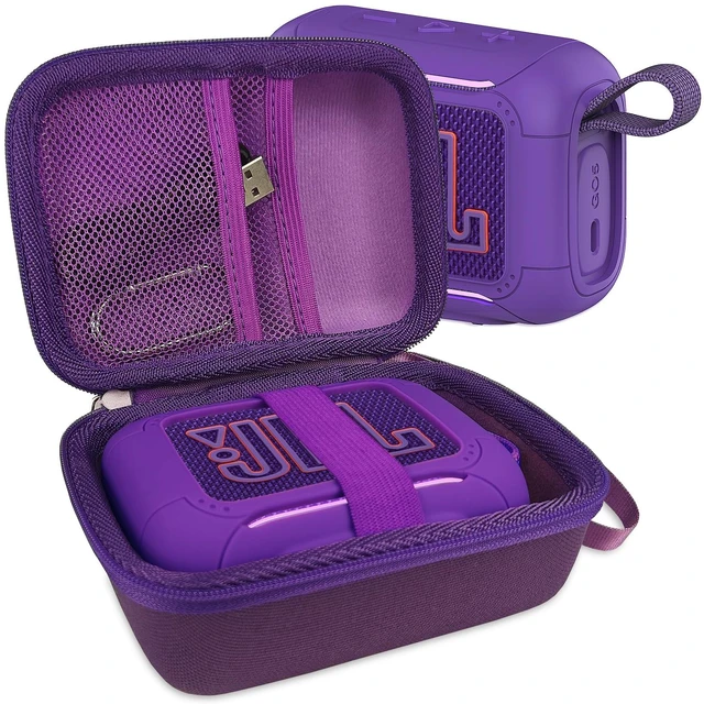 Main image of Silicone Cover and Hard Carrying Case for JBL Go 5 Bluetooth Speaker Protective Cases for Go 5 Speaker Accessories, Scratch-Resistant and Drop-Proof Cover (Purple)