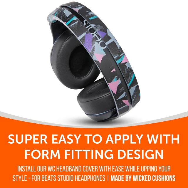 Alt view image 6 of 7 - BandZ Studio & Studio Pro - Silicone Headband Cover for Beats Studio Made by Wicked Cushions Does Not Fit Beats Solo Enhanced Comfort & Sweat Protection 90's Black