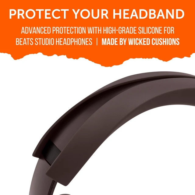 Alt view image 4 of 7 - BandZ Studio & Studio Pro - Silicone Headband Cover for Beats Studio Made by Wicked Cushions Does Not Fit Beats Solo Enhanced Comfort & Sweat Protection Brown