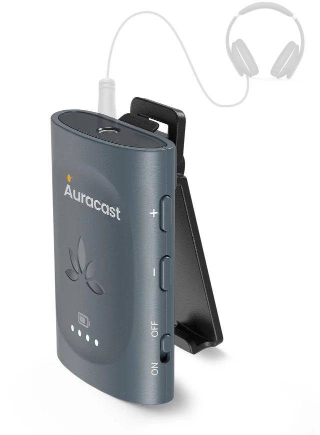 Main image of AuraClip - Auracast Receiver with 3.5mm AUX Output Works with any Auracast Transmitter, Clip-On Design, Ideal for Public Venues