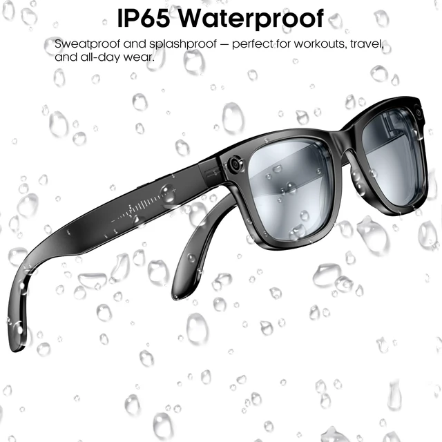 Alt view image 6 of 6 - AI Smart 4K Camera Glasses,HD 1080P Videos,Ultra-Wide Anti-Shake, Vlog Recording, AI Translation, AI Voice Assistant, Open Ears, Wi-Fi Transmission, Music Control