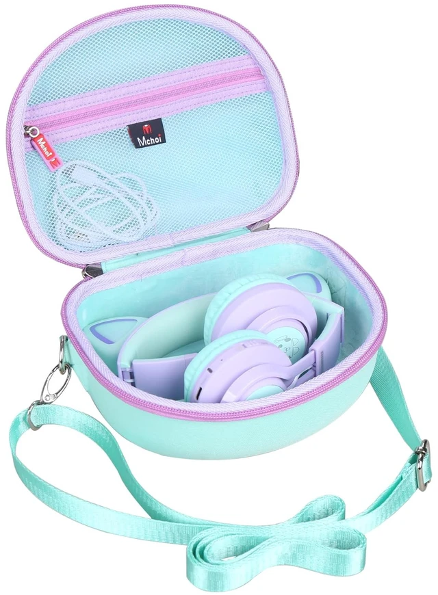 Alt view image 2 of 7 - Hard Carrying Case Suitable for Riwbox/for iClever Bluetooth Wireless Over-Ear Headphones Headset for Kids Travel Protective Case, Case Only (Teal)