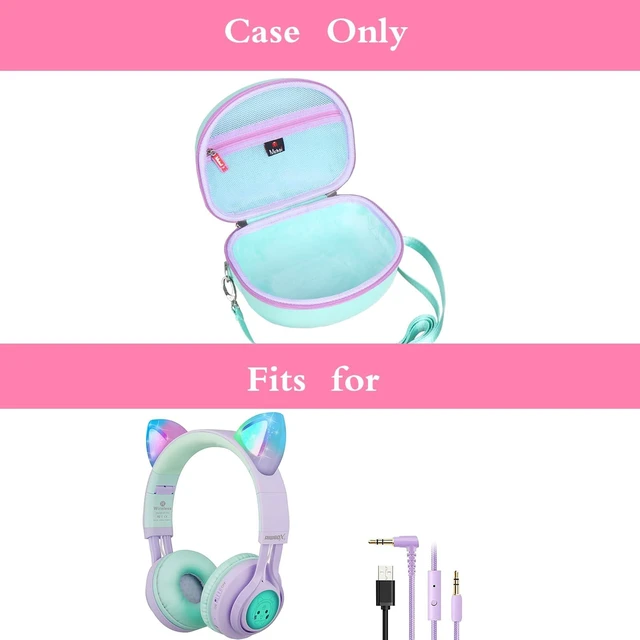 Alt view image 6 of 7 - Hard Carrying Case Suitable for Riwbox/for iClever Bluetooth Wireless Over-Ear Headphones Headset for Kids Travel Protective Case, Case Only (Teal)