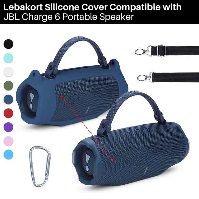 Alt view image 4 of 7 - Silicone Cover Compatible with JBL Charge 6 Portable Speaker Precisely Tailored Silicone Cover, Anti-Slip Texture, Shock Buffer Protection, Lightweight Carry, Light Blue Cover