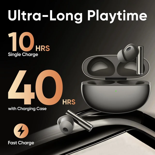 Alt view image 5 of 7 - Air 6 Pro True Wireless Earbuds, 50dB Noise Reduction, Adaptive Noise Cancelling to Ears and Environment, Hi-Res Sound, LDAC, 3D Audio, 40H Battery, Wireless Charging, Bluetooth 5.3, Grey