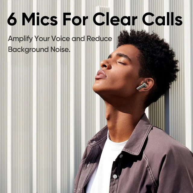 Alt view image 6 of 7 - Air 6 Pro True Wireless Earbuds, 50dB Noise Reduction, Adaptive Noise Cancelling to Ears and Environment, Hi-Res Sound, LDAC, 3D Audio, 40H Battery, Wireless Charging, Bluetooth 5.3, Grey