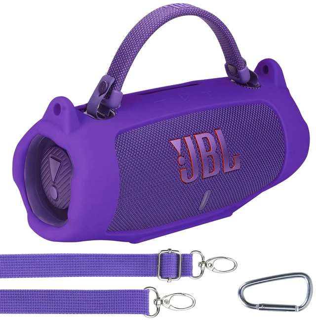Main image of Silicone Cover Compatible with JBL Charge 6 Portable Speaker Precisely Tailored Silicone Cover, Anti-Slip Texture, Shock Buffer Protection, Lightweight Carry, Purple Cover